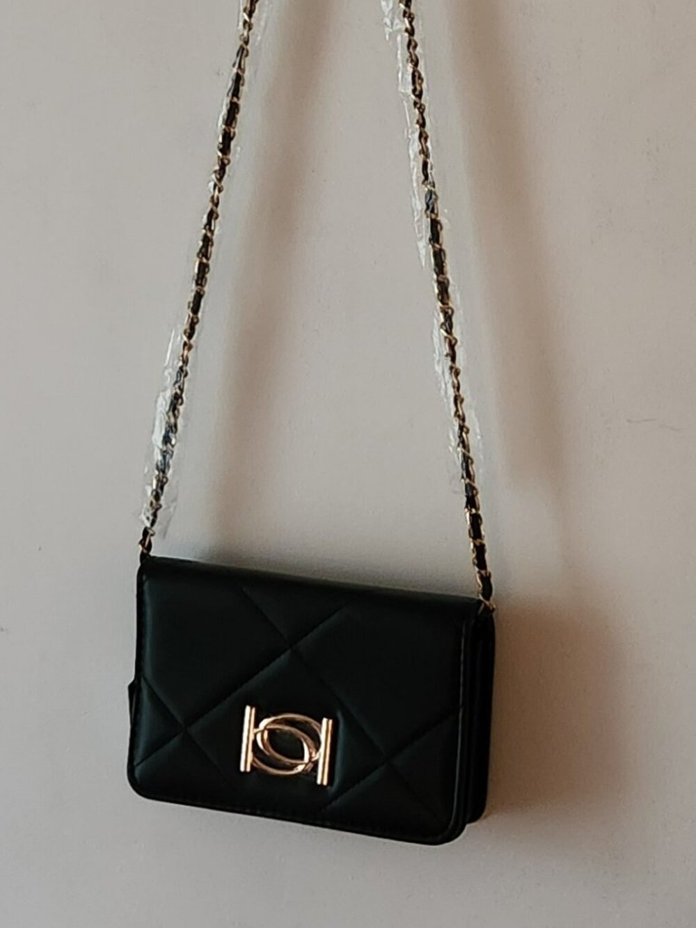 bebe convertible crossbody quilted black Gio faux leather NWT $89